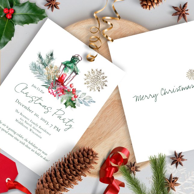 Unique Modern Elegant Holiday Christmas Party Invitation (Creator Uploaded)