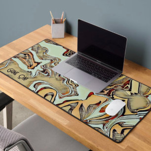 Unique Modern Game On Abstract Colourful Gamer Desk Mat