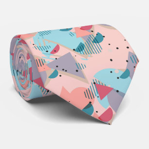 Unique Modern Geometric Retro Mosaic Art Pattern Tie