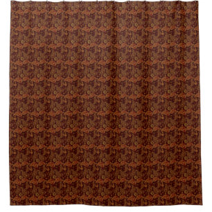 Unique Modern Gold and Bronze Paisley Pattern Shower Curtain
