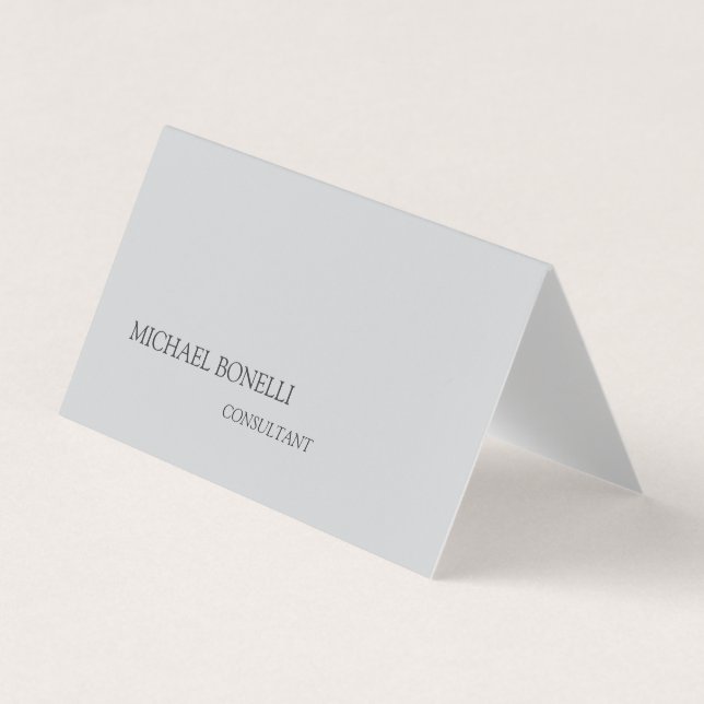 Unique Modern Grey Background Consultant Business Card (Front)
