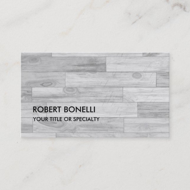 Unique Modern Grey Parquet Design Business Card (Front)
