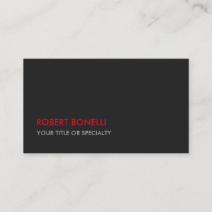 Unique Modern Grey Red Stylish Standard Business Card
