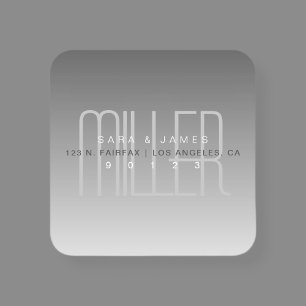 Unique Modern Grey White Fading Ombre Square Sticker