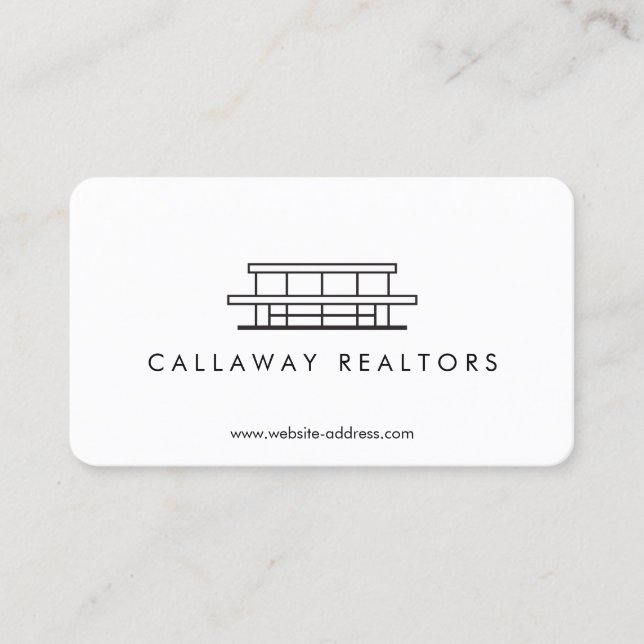 Unique Modern Home Logo II Real Estate Business Card (Front)