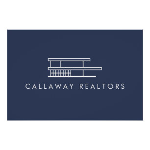 Unique Modern Home Navy/White Logo Download Poster