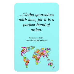 Unique Modern Inspirational Floral Bible Quote Magnet