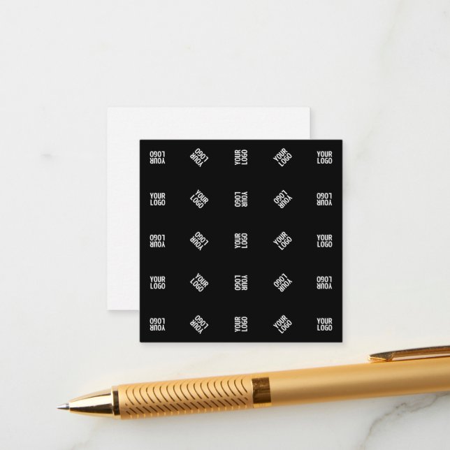 Unique Modern Logo Pattern Template | Black (Front/Back In Situ)