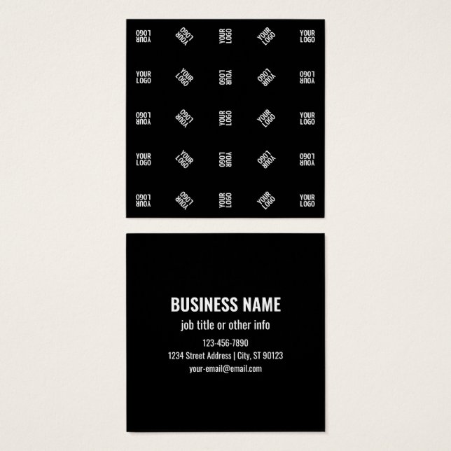 Unique Modern Logo Pattern Template | Black (Front & Back)