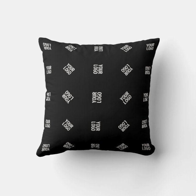 Unique Modern Logo Pattern Template | Black Cushion (Back)
