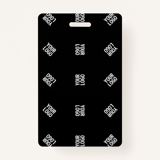 Unique Modern Logo Pattern Template | Black ID Badge (Front)