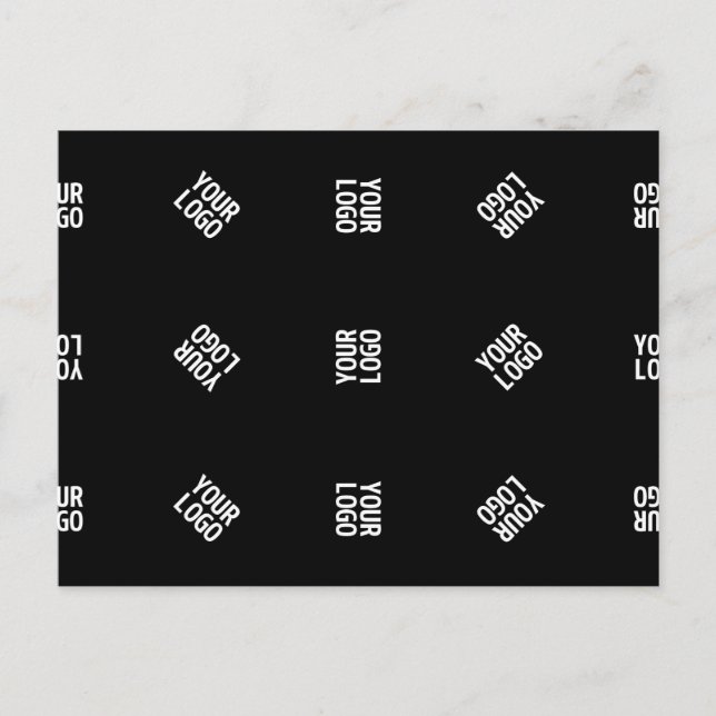 Unique Modern Logo Pattern Template | Black Postcard (Front)