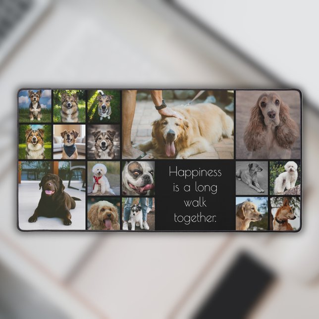 Unique Modern Minimalist 17 Photo Collage Desk Mat (Creator Uploaded)