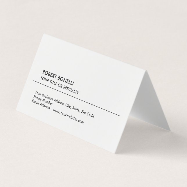 Unique Modern Minimalist Black White Business Card (Front)