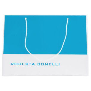 Unique Modern Minimalist Blue White Large Gift Bag