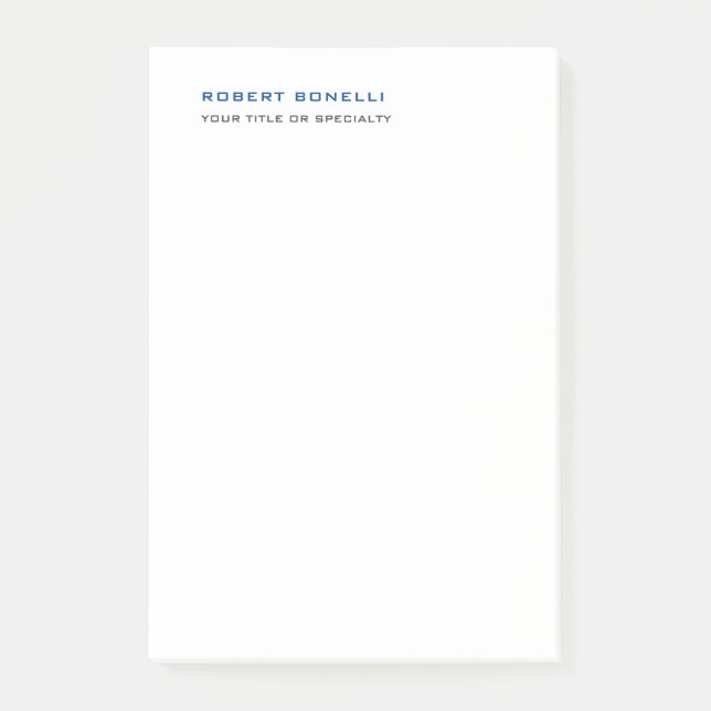 Unique Modern Minimalist Name Profession Post-it Notes (Front)