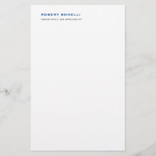 Unique Modern Minimalist Name Profession Stationery