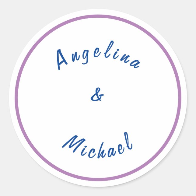 Unique Modern Minimalist Plain Classic Round Sticker (Front)