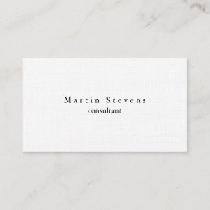 Unique Modern Minimalist Plain Linen Two Sided Business Card