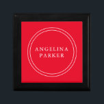 Unique Modern Minimalist Plain Red Your Name Gift Box<br><div class="desc">Extreme minimalist design. I would recommend to family and friends. Very happy.</div>