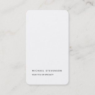 Unique Modern Minimalist Plain Round Corner Business Card