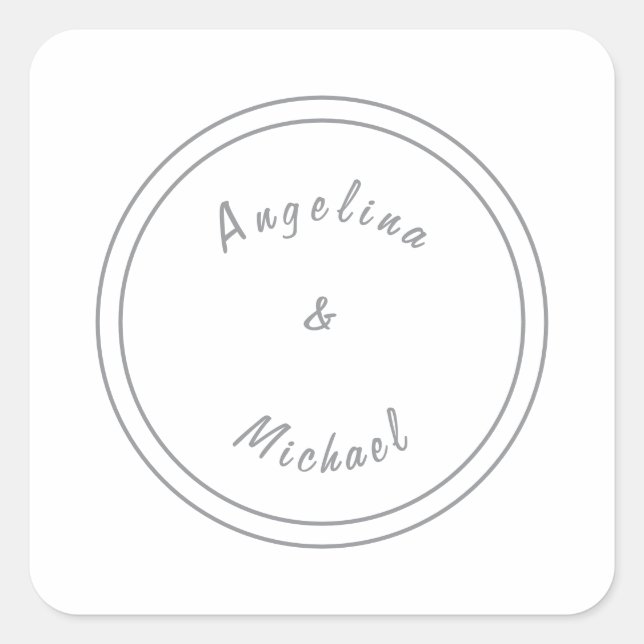 Unique Modern Minimalist Plain Square Sticker (Front)