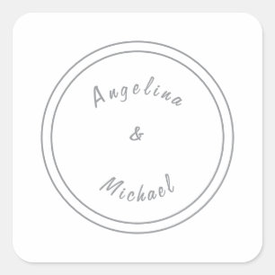 Unique Modern Minimalist Plain Square Sticker