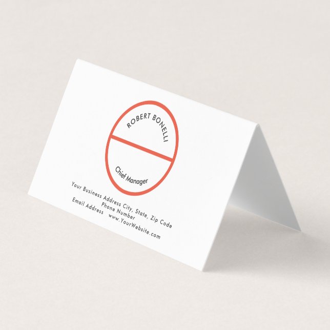 Unique Modern Minimalist Red Black White Curvature Business Card (Front)