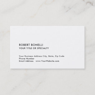 Unique Modern Minimalist Standard Size Black White Business Card