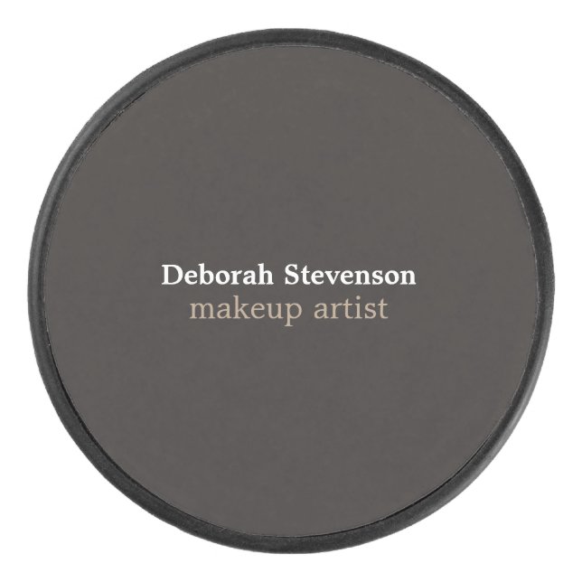 Unique Modern Mnimalist Grey Custom Hockey Puck (Front)