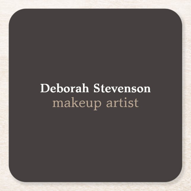 Unique Modern Mnimalist Grey Custom Square Paper Coaster (Front)