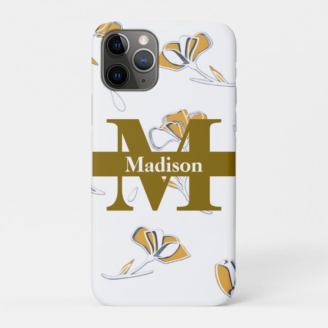 Unique Modern Monogram Initial Name Personalised  Case-Mate iPhone Case (Back)