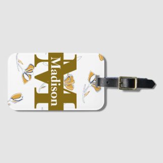 Unique Modern Monogram Initial Name Personalised  Luggage Tag