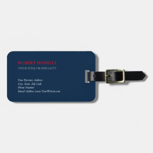 Unique Modern Navy Blue Stylish Minimalist Luggage Tag