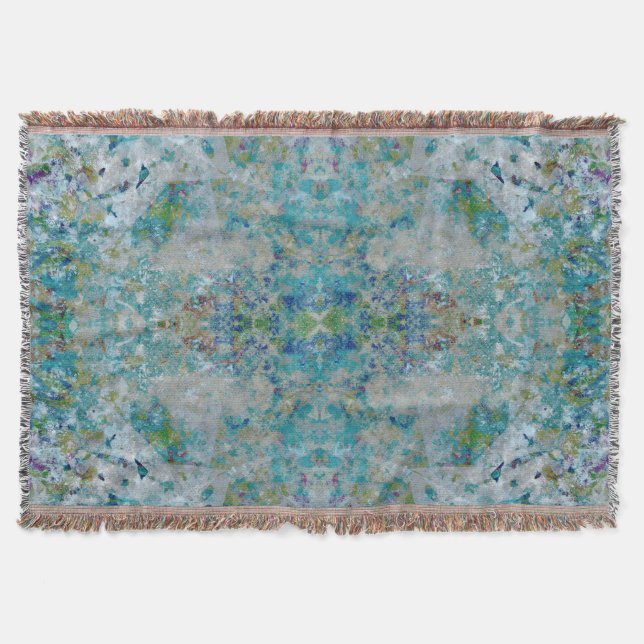 Unique Modern One Of A Kind Abstract Art Design Throw Blanket (Front)