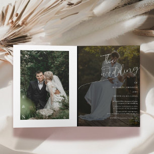 unique modern photo wedding Folded Invitation