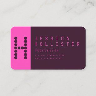 Unique & Modern   Pink & Deep Purple Business Card