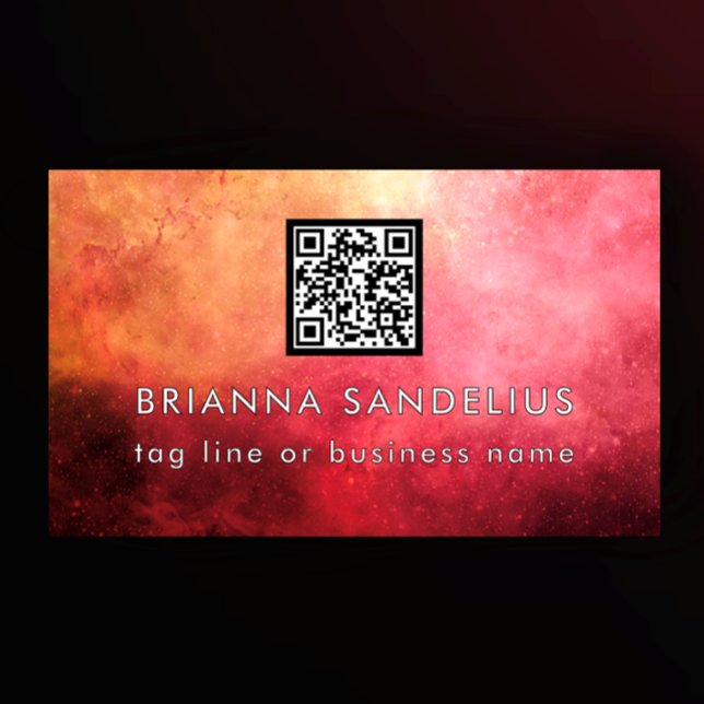 Unique Modern Pink Nebula QR Code Custom Business Card (Personalize this unique nebula business card template. Add QR code and contact info.
)