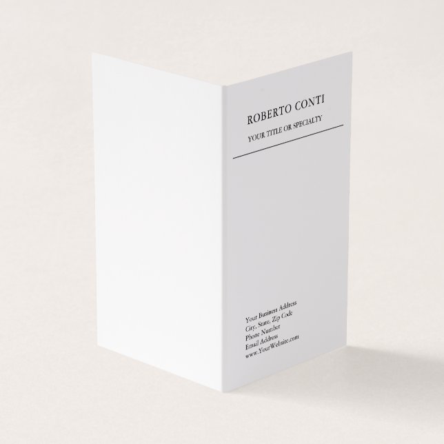 Unique Modern Plain Minimalist Business Card (Outside)