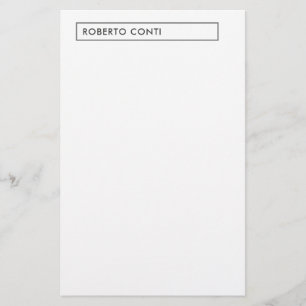 Unique Modern Plain Minimalist Name Stationery