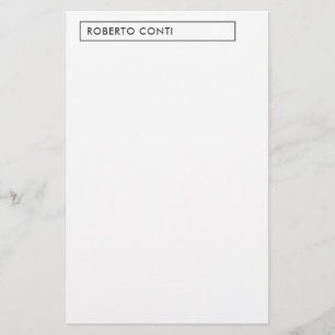 Unique Modern Plain Minimalist Name Stationery