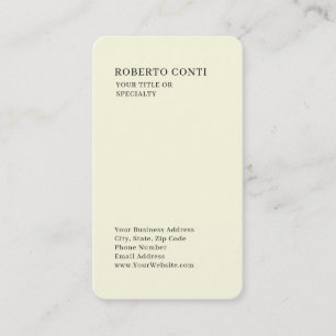 Unique Modern Plain Minimalist Premium Silk Beige Business Card