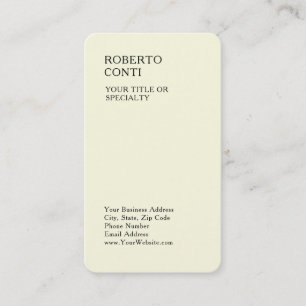 Unique Modern Plain Minimalist Premium Silk Beige Business Card