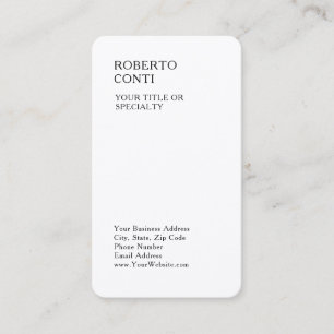 Unique Modern Plain Minimalist Premium Silk Business Card