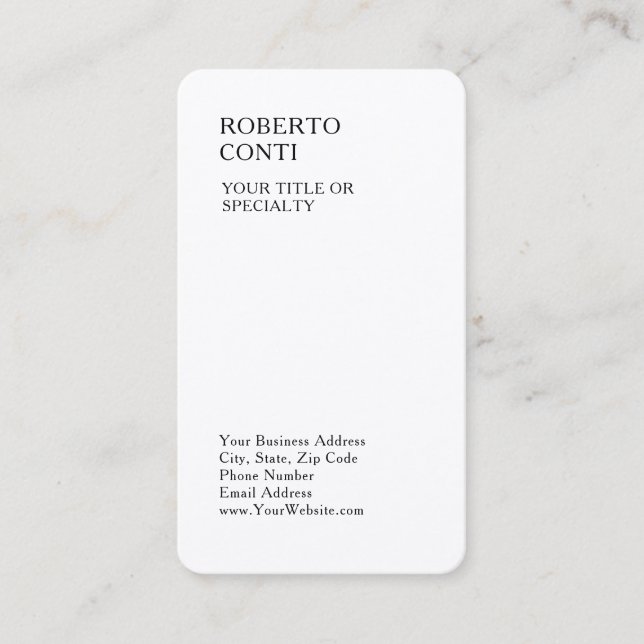 Unique Modern Plain Minimalist Premium Silk Business Card (Front)