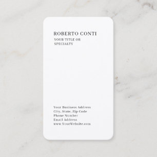 Unique Modern Plain Minimalist Premium Silk Business Card