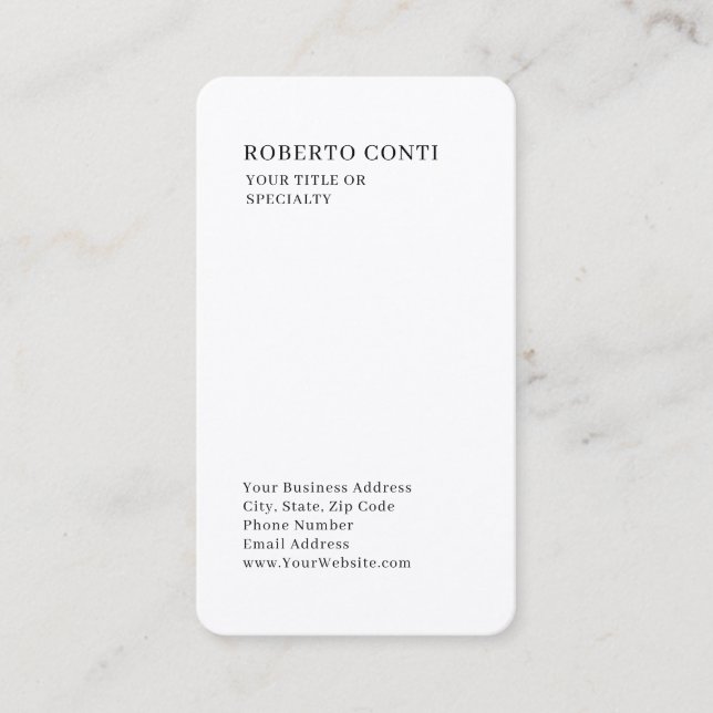 Unique Modern Plain Minimalist Premium Silk Business Card (Front)