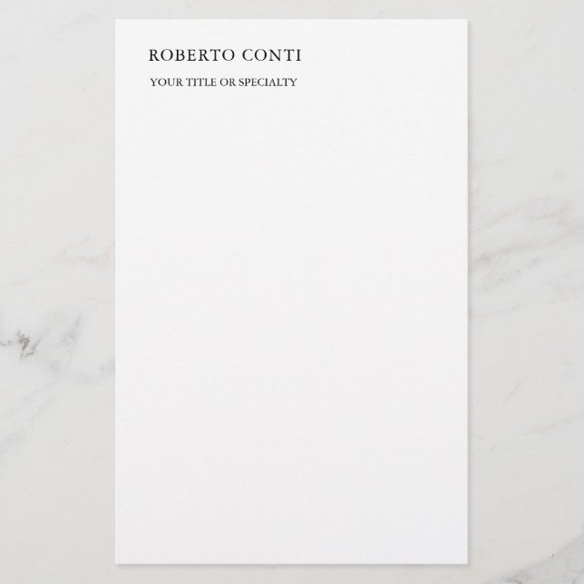 Unique Modern Plain Minimalist Stationery (Front)
