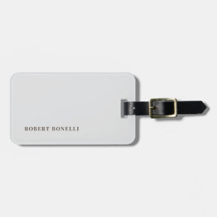 Unique Modern Plain Your Name Minimalist Luggage Tag