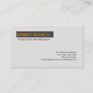 Unique Modern Platinum Grey Minimalist Business Card